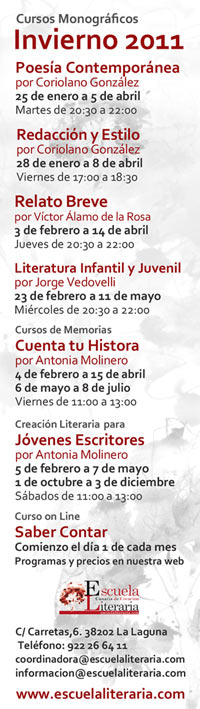 Cartel de los Cursos Monográficos de Invierno 2011