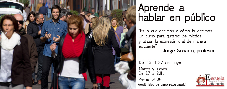 Cartel del curso aprende a hablar en público