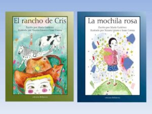 Portadas de El Rancho de Cris y La mochila rosa