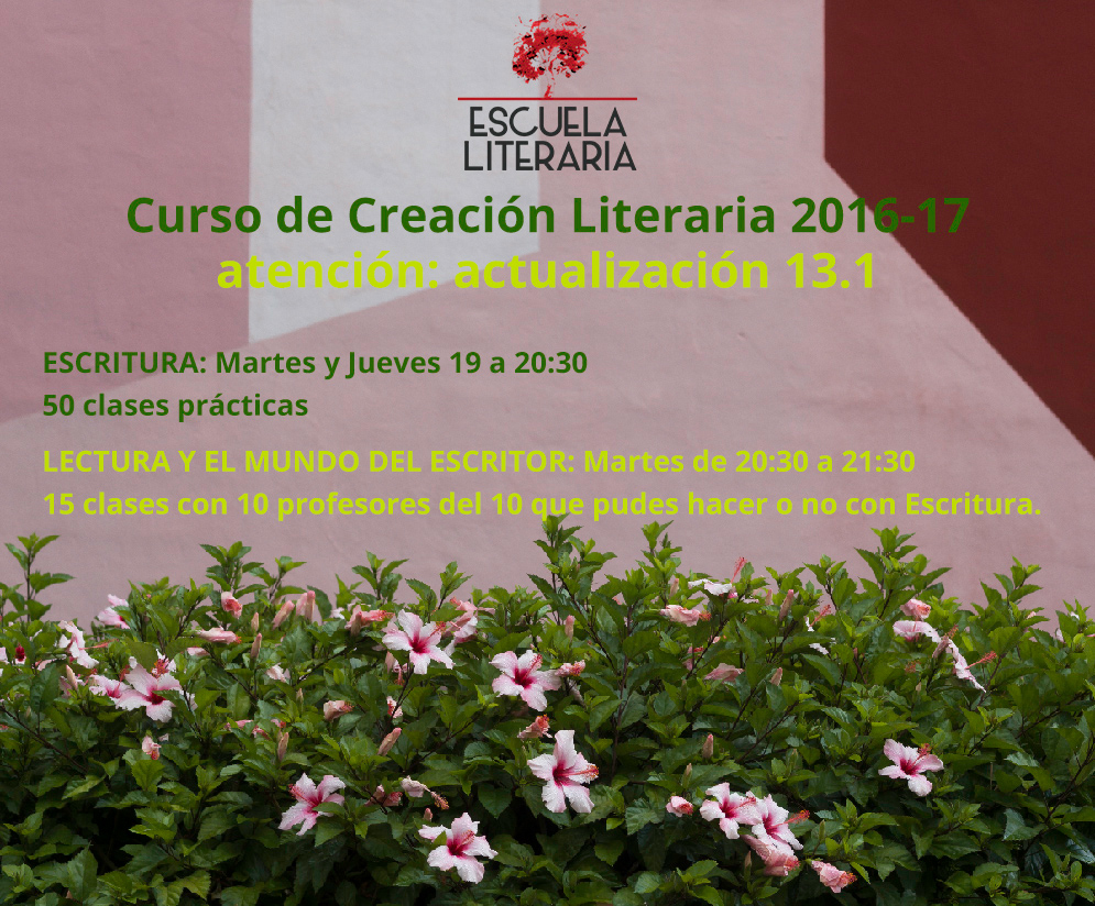 Actualización 13.1 del Curso de Creación Literaria 2016-17