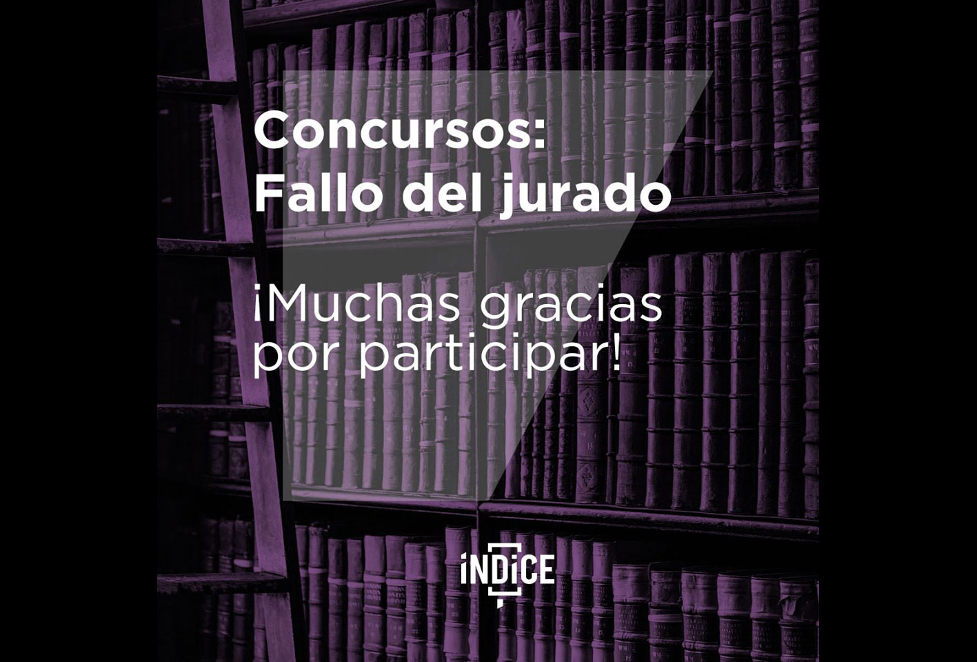 Cartel anunciando fallo del jurado de concursos